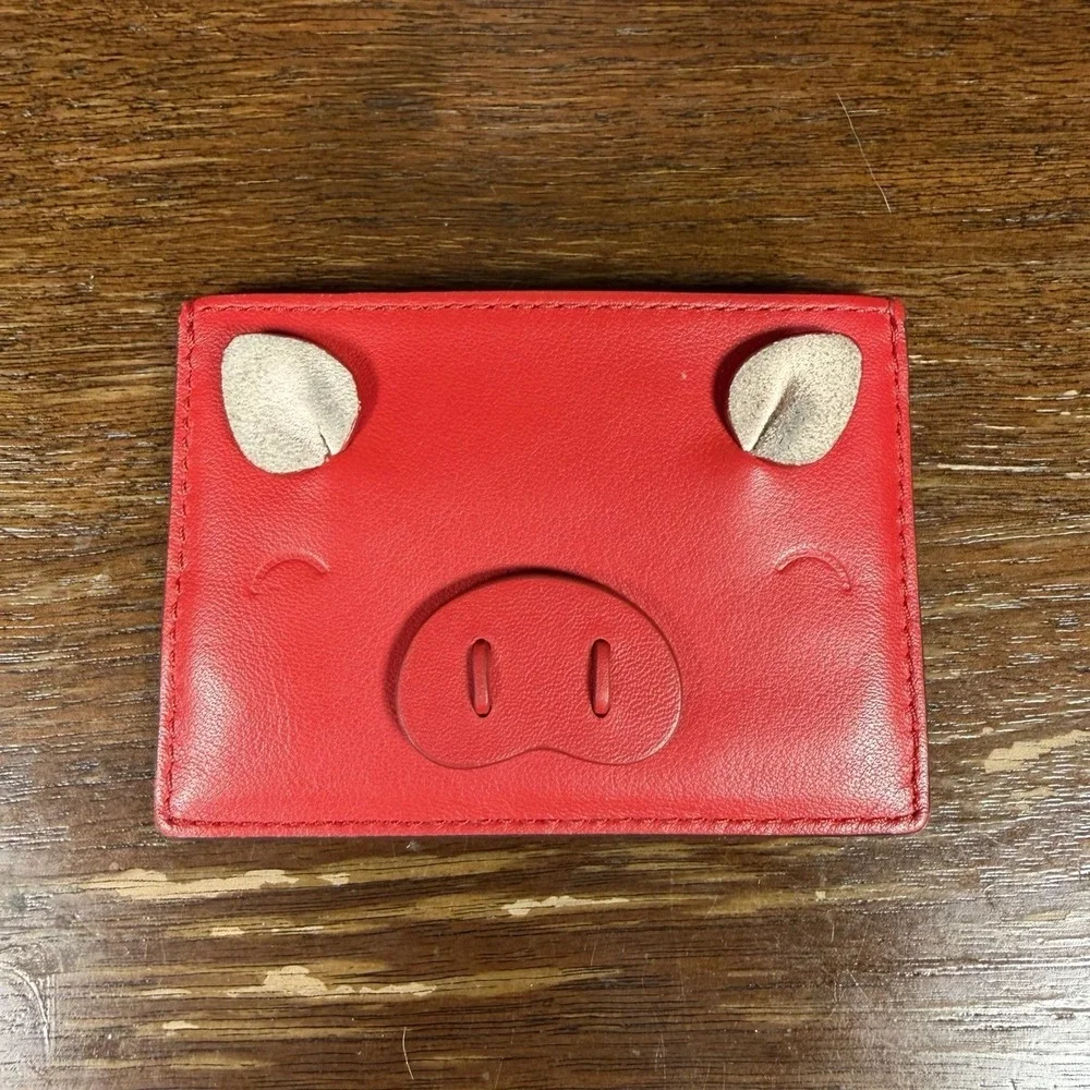Kate Spade Year of the Pig novelty‎ Card Wallet red leather